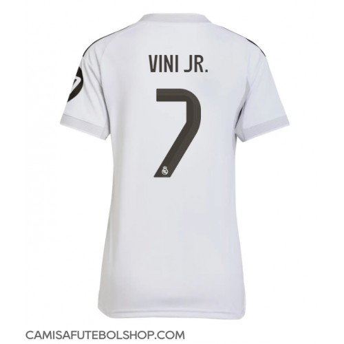 Camisa de time de futebol Real Madrid Vinicius Junior #7 Replicas 1º Equipamento Feminina 2025-26 Manga Curta Camisa de time de futebol Real Madrid Vinicius Junior #7 Replicas 1º Equipamento Feminina 2025-26 Manga Curta